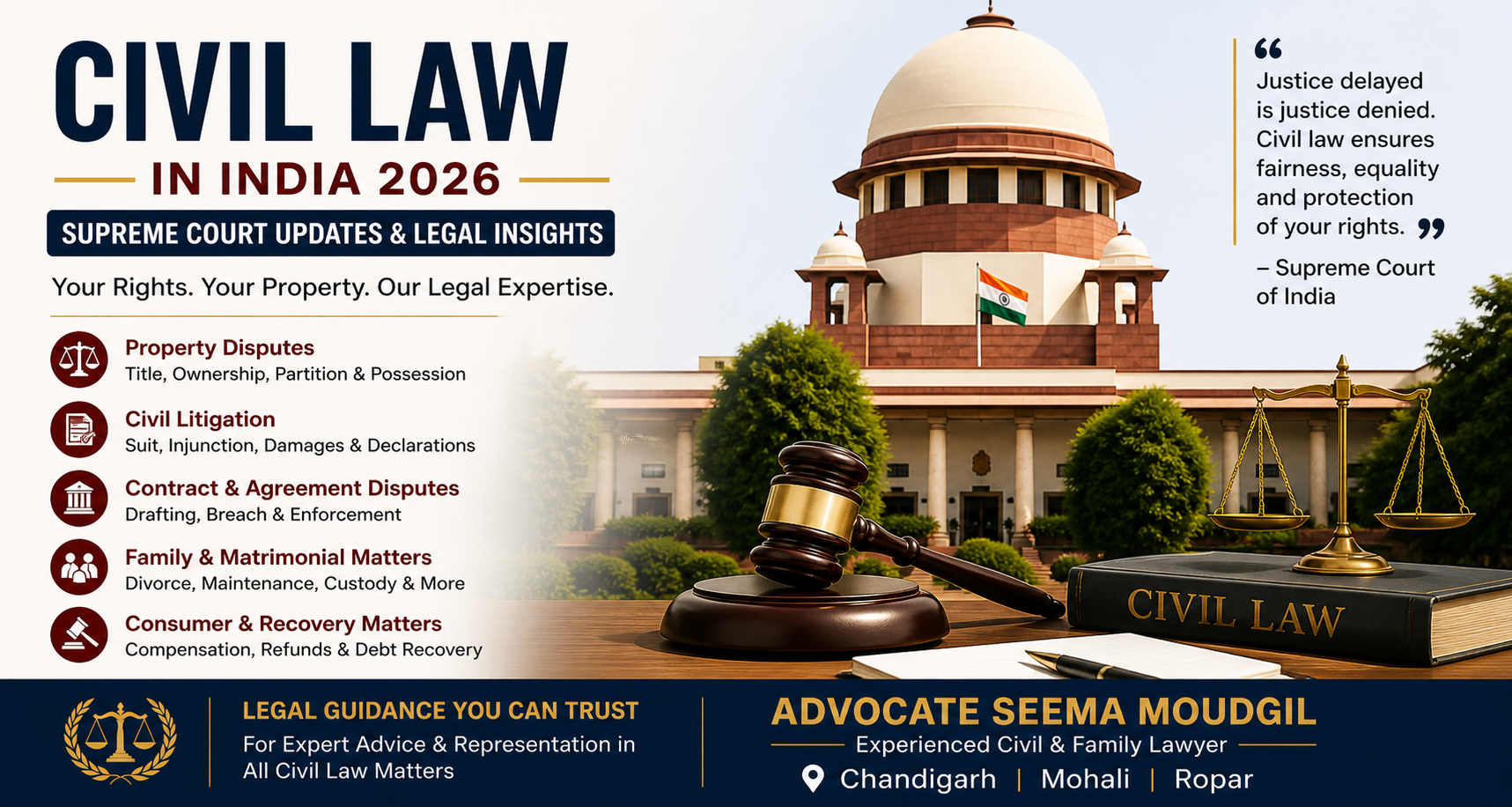 Property and Family Disputes in India 2026 Supreme Court Approach Explained adv seema moudgil civil law 2026